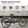 A24631 Adult Tricycles, 1 Speed Adult Trikes 24 inch 3 Wheel Bikes, Three-Wheeled Bicycles Cruise Trike with Shopping Basket for Seniors, Women, Men