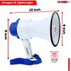 5 Core Megaphone Bullhorn Speaker 30W Bull Horn Battery Power Mini Cheer Megafono 800 Feet Range Loudspeaker W Siren Recording Ergonomic Handle for Co