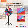 VEVOR 18 inch Spinning Prize Wheel, 14 Slots Spinning Wheel with Height Adjustable Stand, Roulette Wheel with a Dry Erase, and a Storage Bag