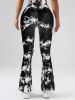 High-Waist Tummy Control Flare Yoga Pants For Women, Tie-Dye Stretch Slimming Bootcut Workout Pants, Fitness & Sports Activewear