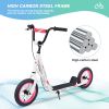Youth Scooter Kick Scooter for Kids 6+ with Adjustable Handlebar, 12 Inch Inflatable Wheels ,Widened non-slip Footboard